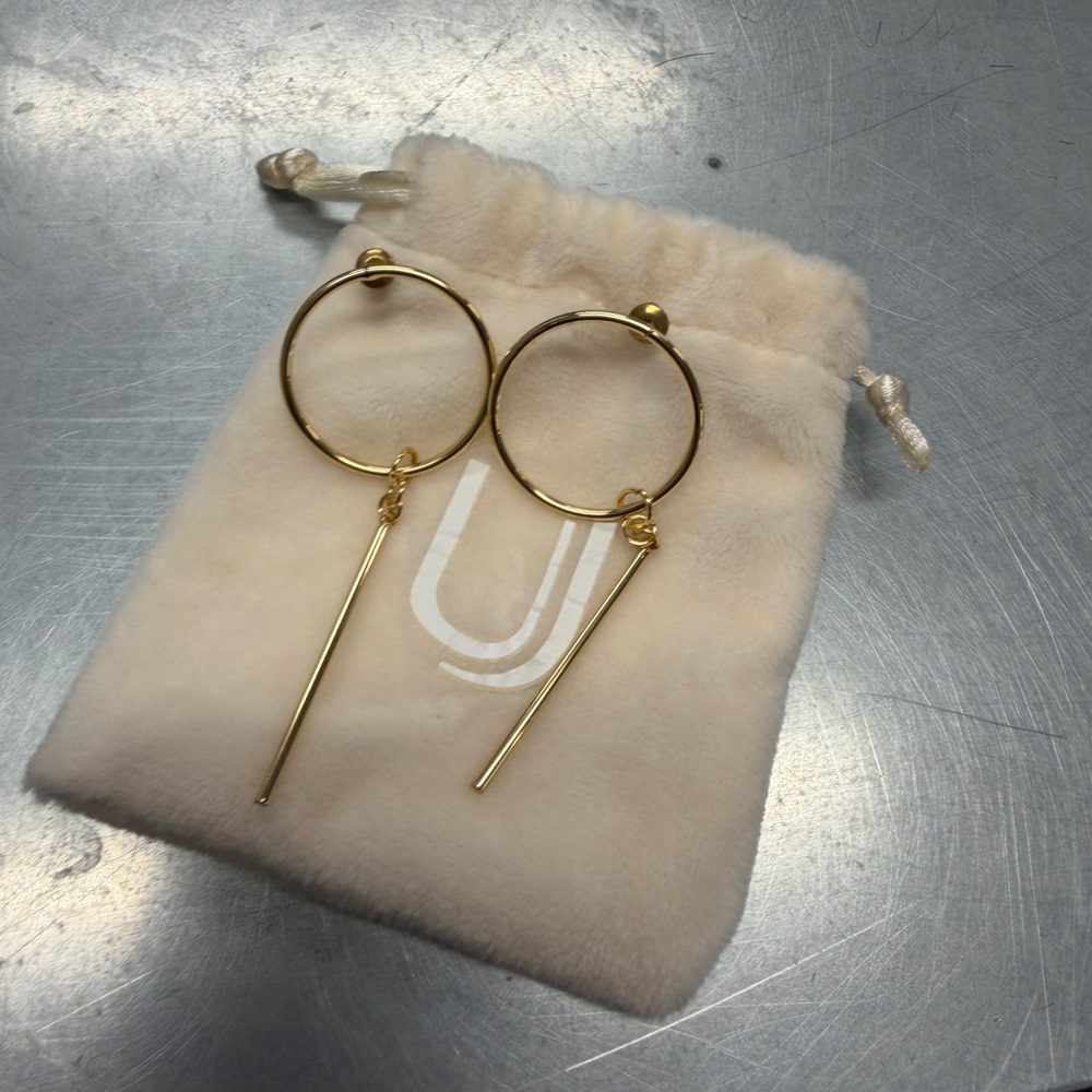Uncommon James Gold Drop Hoop Earrings